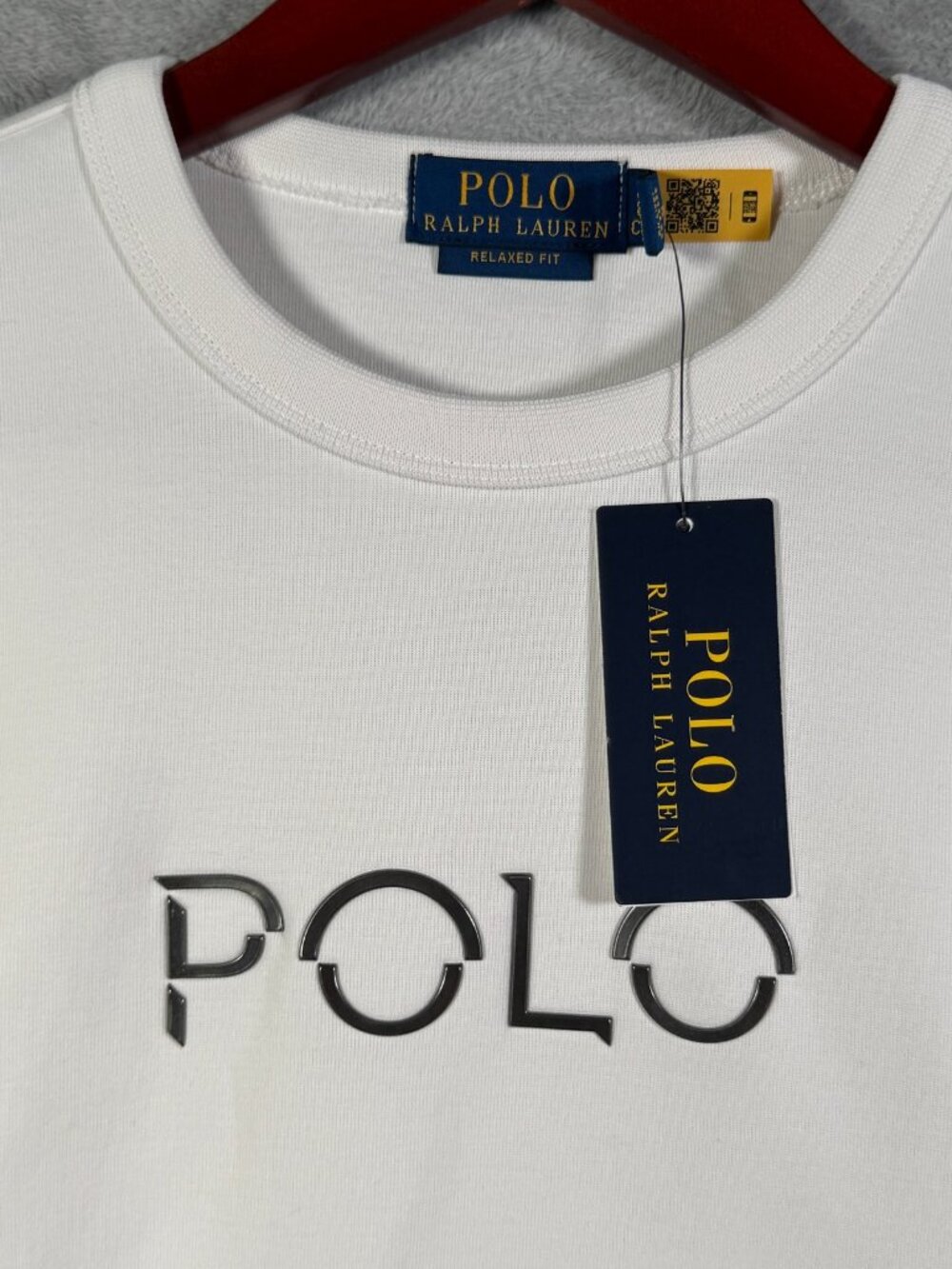 Polo Ralph Lauren Sweatshirt Mens S White Double Knit Spell Out RELAXED Fit $150